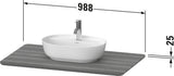 DURAVIT Luv Massivholzkonsole 988 mm Amerikanischer Nussbaum mit 1 Ausschnitt