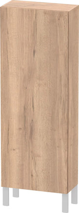 Duravit L-Cube Halbhochschrank 500 mm, 1 Tür links, betongrau matt, wandhängend, Soft-Close