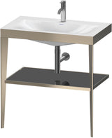 Duravit XViu Waschtischunterbau 800 mm mit Möbelwaschtisch, Metallkonsole, champagner matt/schwarz hochglanz