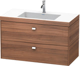 DURAVIT Brioso c-bonded Waschtischset 1000 mm mit Vero Air Waschtisch, 2 Schubkästen, Betongrau Matt