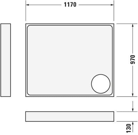 DURAVIT Starck Slimline Duschwanne 1200x800 mm Weiß Sanitäracryl mit Antislip
