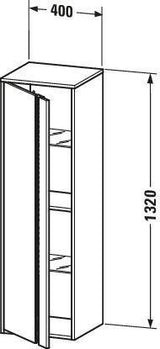DURAVIT Hochschrank Ketho 360x400x1320mm 1 Tür Anschlag links Eiche Terra