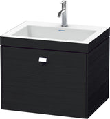 DURAVIT Brioso c-bonded Waschtischset 600 mm, wandhängend, Betongrau Matt, 1 Auszug