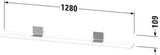 DURAVIT Sivida Spiegelablage 1280x115x35 mm – Chrom/Weiß Matt, inkl. Befestigungsmaterial