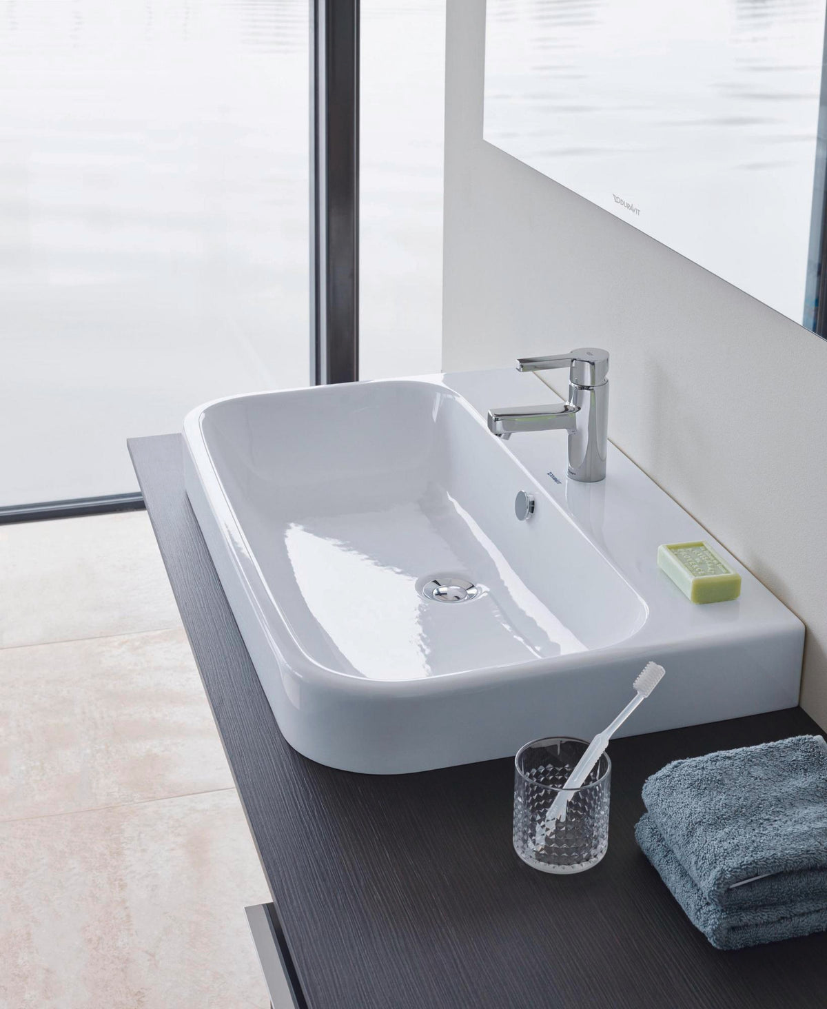 Duravit DU Design Siphon Schwarz Matt – Flaschensiphon Universal mit Rosette