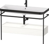 Duravit Waschtischset HAPPY D.2 PLUS 1175x490mm ein Hahnloch taupe supermatt