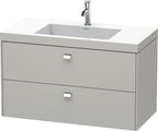 betongrau matt / mit 1 Hahnloch / grau