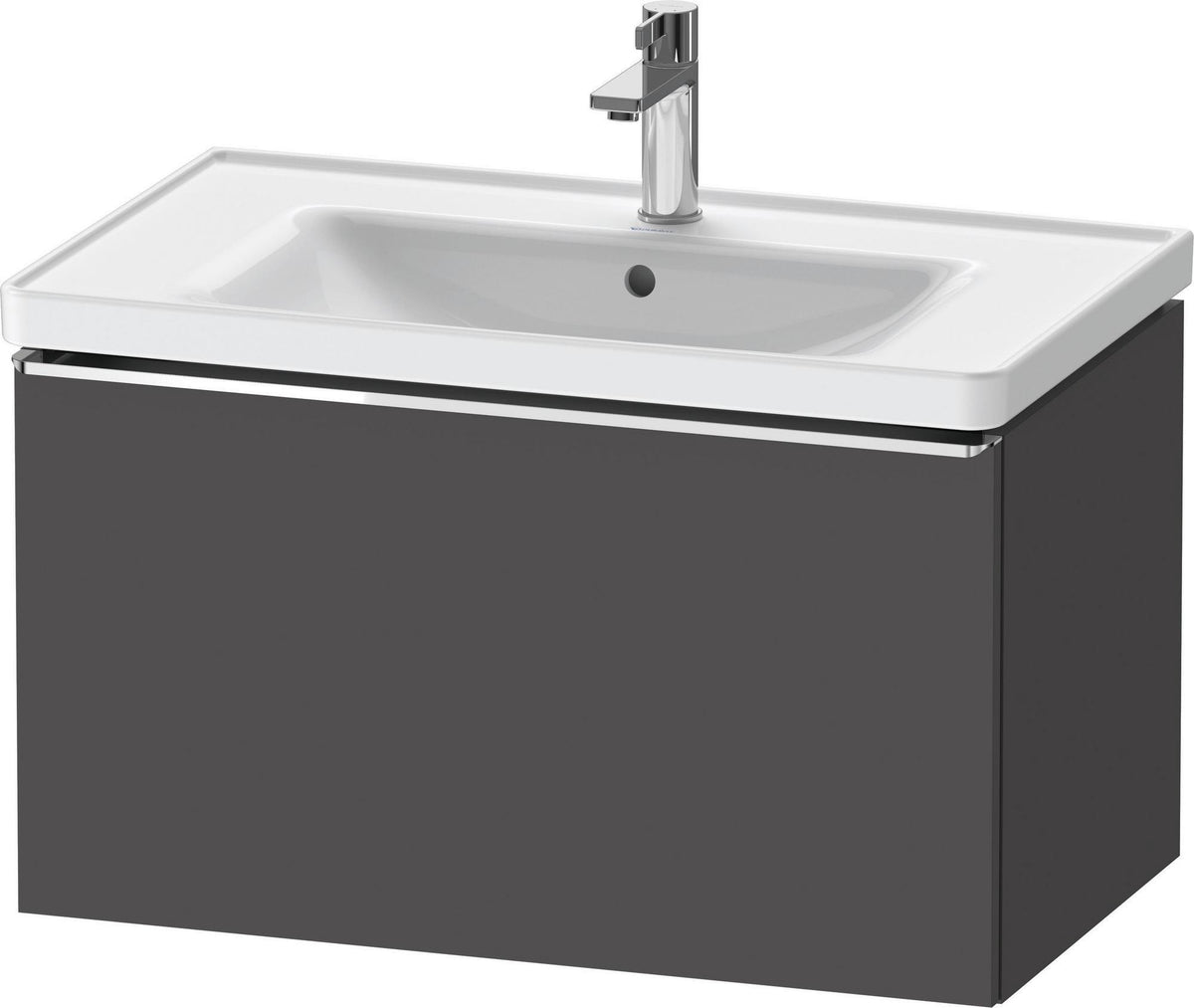 Duravit D-Neo Waschtischunterbau 784 mm Eiche Schwarz Matt mit 1 Auszug und Bronze-Griff
