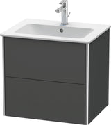 Duravit XSquare Waschtischunterbau 610 mm graphit matt mit 2 Schubkästen und Tip-On-Technik
