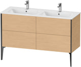DURAVIT XViu Waschtischunterbau bodenstehend 1280 mm, 4 Auszüge, weiß matt – Tip-On