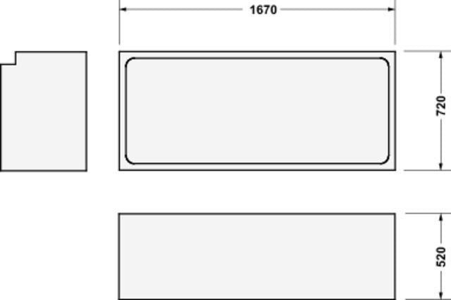 DURAVIT Wannenträger D-Code für Badewannen 670x1570x515 mm aus Polystyrol