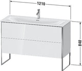 Duravit Waschtischunterbau XSquare 1210 mm, 2 Auszüge, weiß matt, Tip-On-Technik, für Viu