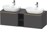 DURAVIT D-Neo Konsolenwaschtischunterbau 1400 mm betongrau matt mit 2 Auszügen und Bronze-Griffen