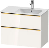 DURAVIT D-Neo Waschtischunterbau 810 mm Weiß Matt mit Bronze Griff und Soft-Close
