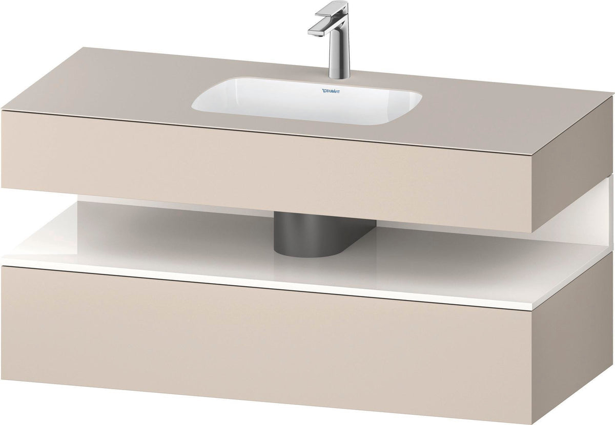DURAVIT Qatego Studio F. A. Porsche Einbauwaschtisch mit Konsolenwaschtischunterbau 1200 mm Weiß Matt