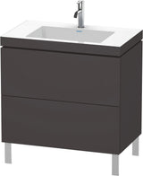 Duravit L-Cube c-bonded Waschtischset 800 mm Graphit Matt mit 2 Auszügen und Vero Air Waschtisch
