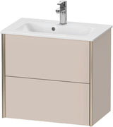DURAVIT XViu Waschtischunterbau wandhängend 610 mm, 2 Schubladen, champagner matt/weiß matt