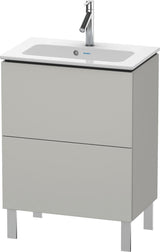 Duravit L-Cube Waschtischunterbau 620 mm, 2 Auszüge, bodenstehend, Weiß Matt – mit Tip-On