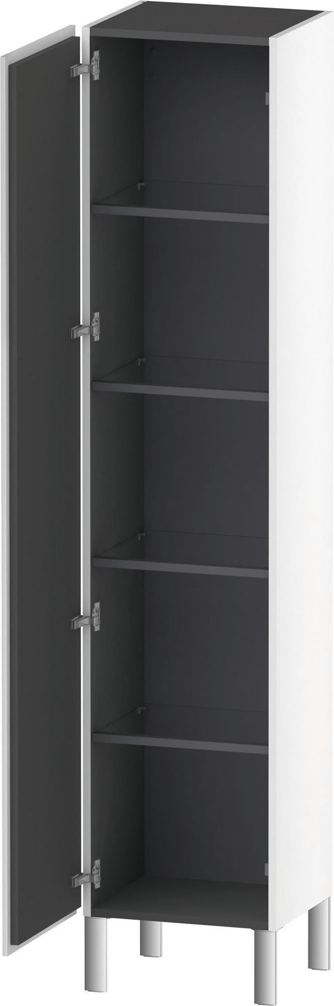 Duravit L-Cube Hochschrank 363x400x1760mm, 1 Tür links, weiß matt – wandhängend mit Soft-Close
