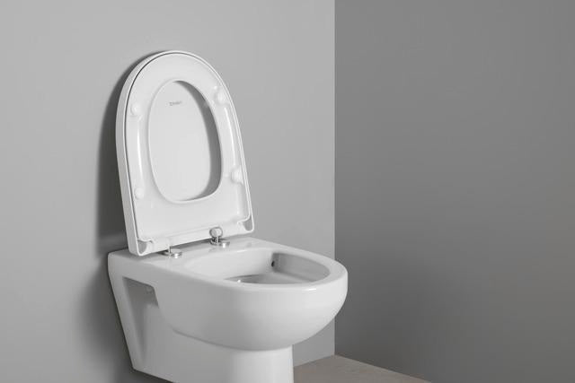 DURAVIT Univavo WC-Sitz D-Form tief 457 mm mit Absenkautomatik, abnehmbar, Edelstahl-Scharniere, Weiß