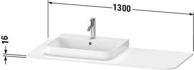 Duravit Konsole Happy D.2 1300 mm taupe supermatt – Beckenposition links