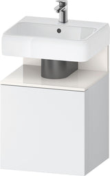 DURAVIT Qatego Waschtischunterbau 490 mm wandhängend, 1 Tür links, Weiß Matt mit Eiche Schwarz Nische