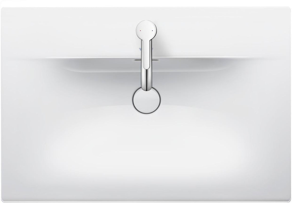 DURAVIT Viu Möbelwaschtisch 730 mm Weiß mit Überlauf und Hahnlochbank