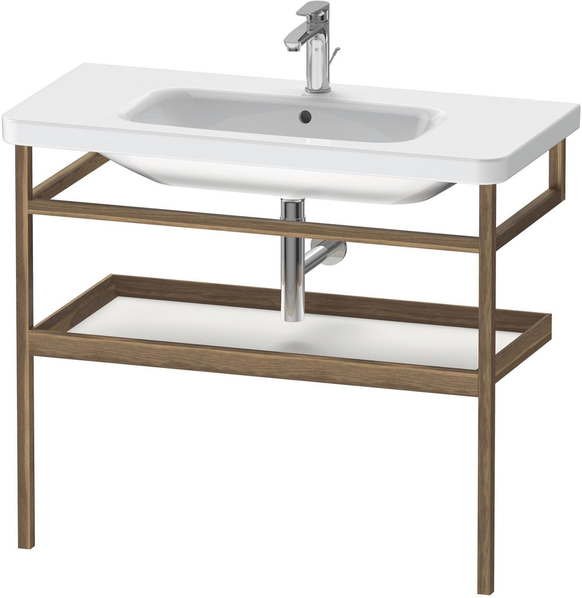 DURAVIT DuraStyle Möbel-Accessoire mit Ablage & Handtuchhalter 440x940x805 mm Weiß Matt/Eiche Massiv