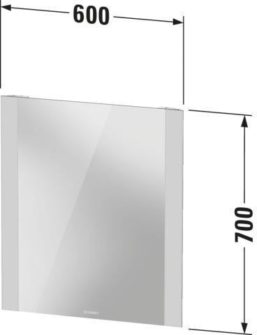 DURAVIT Licht & Spiegel Wandspiegel 1300x700mm mit LED-Beleuchtung und Sensorschalter – Weiß