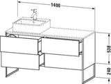 DURAVIT XSquare Waschtischunterbau betongrau matt 1400 mm mit 4 Auszügen