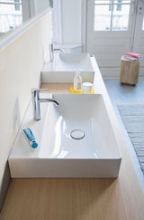 DURAVIT DuraSquare Waschtisch 600 mm, ohne Überlauf, mit Hahnlochbank, weiß – rechteckiges Design