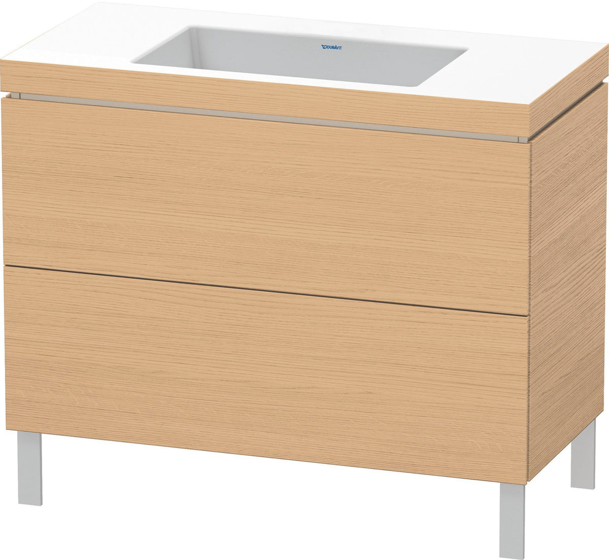 DURAVIT L-Cube c-bonded Waschtischset 1000 mm Eiche Natur mit Vero Air Waschtisch und 2 Auszügen