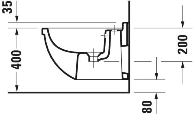 DURAVIT Wand-Bidet Starck 3 540 mm mit Überlauf & Hahnlochbank, weiß