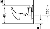 DURAVIT Wand-Bidet Starck 3 540 mm mit Überlauf & Hahnlochbank, weiß