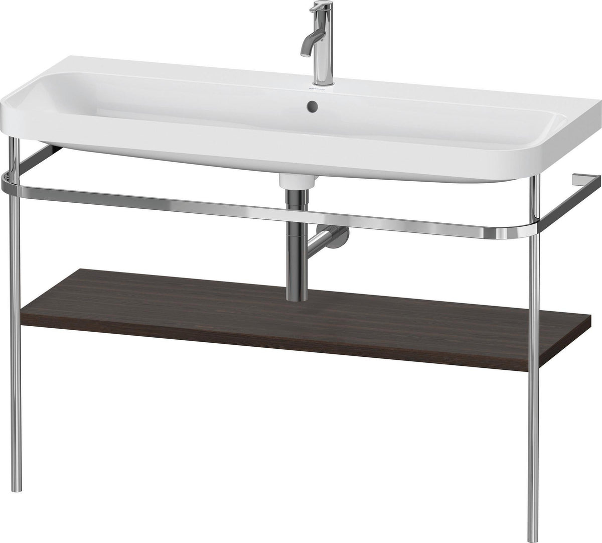 Duravit Happy D.2 c-shaped Waschtischset 1175 mm mit Metallkonsole und Waschschüssel