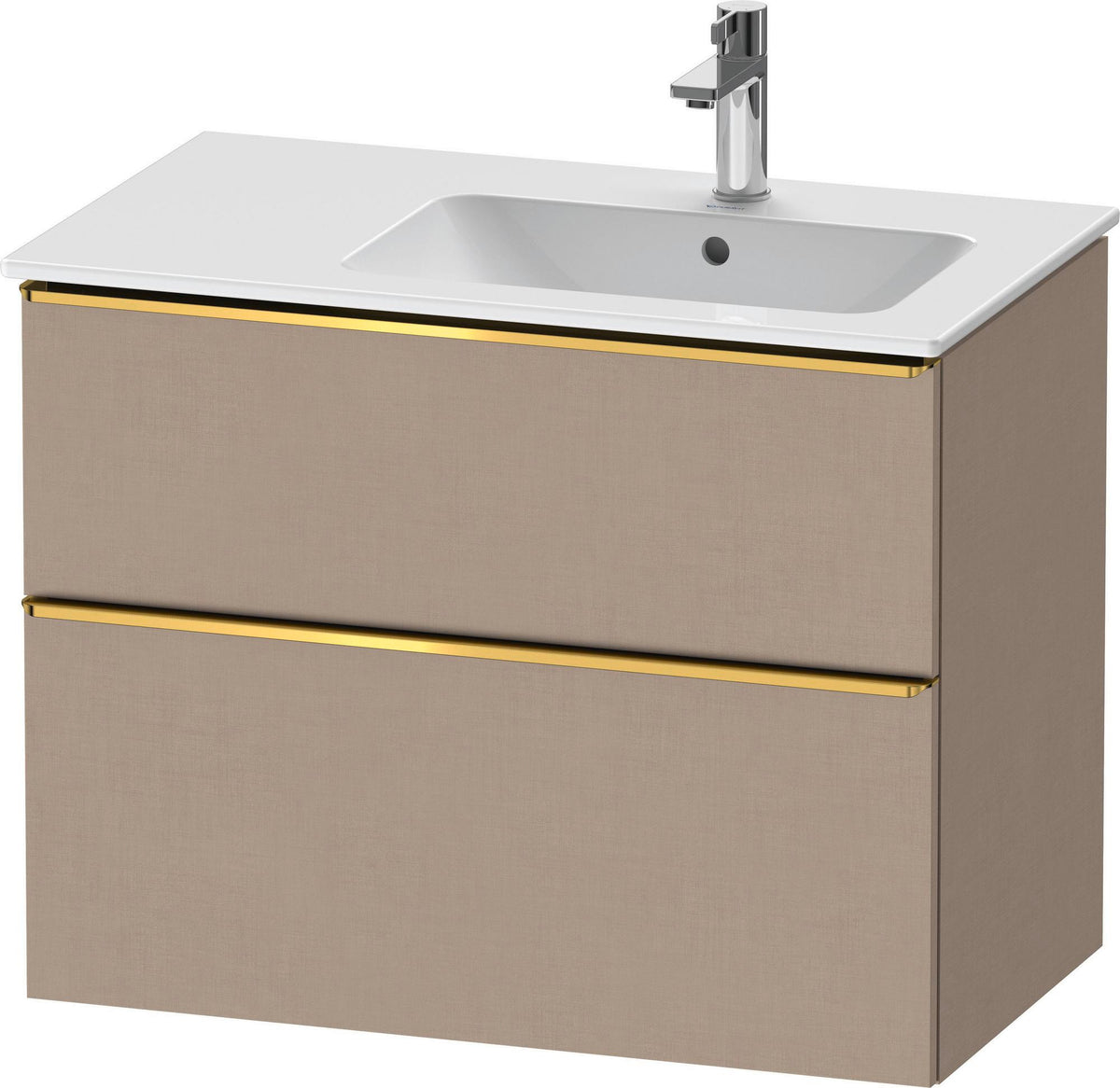 DURAVIT D-Neo Waschtischunterbau 810 mm Weiß Matt mit Bronze Griff und Soft-Close