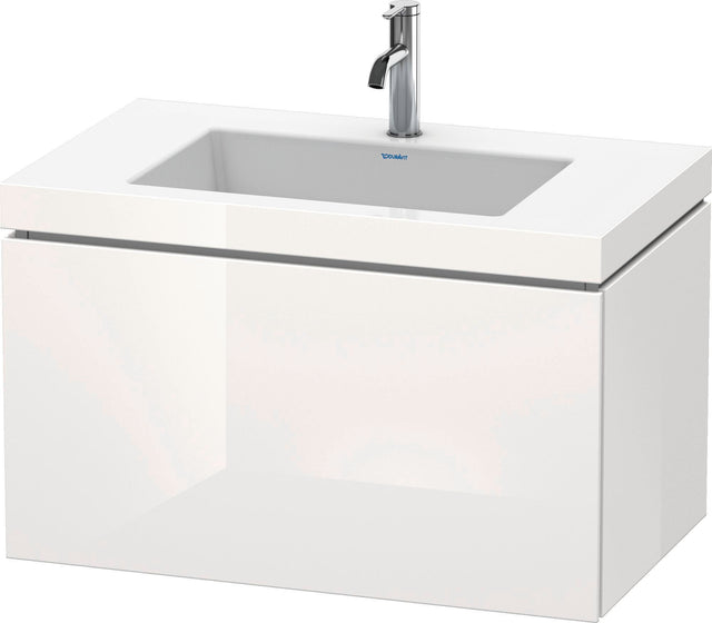 DURAVIT L-Cube Waschtischset mit Vero Air 800 mm, wandhängend, weiß hochglanz, c-bonded, 1 Auszug
