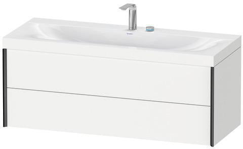 Duravit XVIU Möbelwaschtischset 1200x480mm mit Viu Waschtisch, Nussbaum Mitte, wandhängend