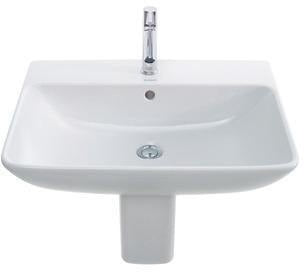 Duravit Waschtisch ME by Starck 650 mm Weiß Seidenmatt mit Überlauf und Hahnlochbank