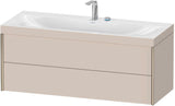 Duravit XViu Waschtischunterbauset c-bonded, 1200 mm, 2 Schubkästen, champagner matt/basalt matt