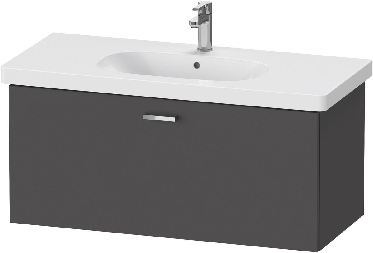 Duravit XBase Waschtischunterbau wandhängend 600 mm, 1 Auszug, weiß matt – montiert