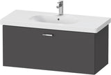 Duravit XBase Waschtischunterbau wandhängend 600 mm, 1 Auszug, weiß matt – montiert