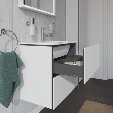 Duravit L-Cube Waschtischunterbau 620 mm Weiß Matt mit 2 Schubkästen und Tip-On Technik