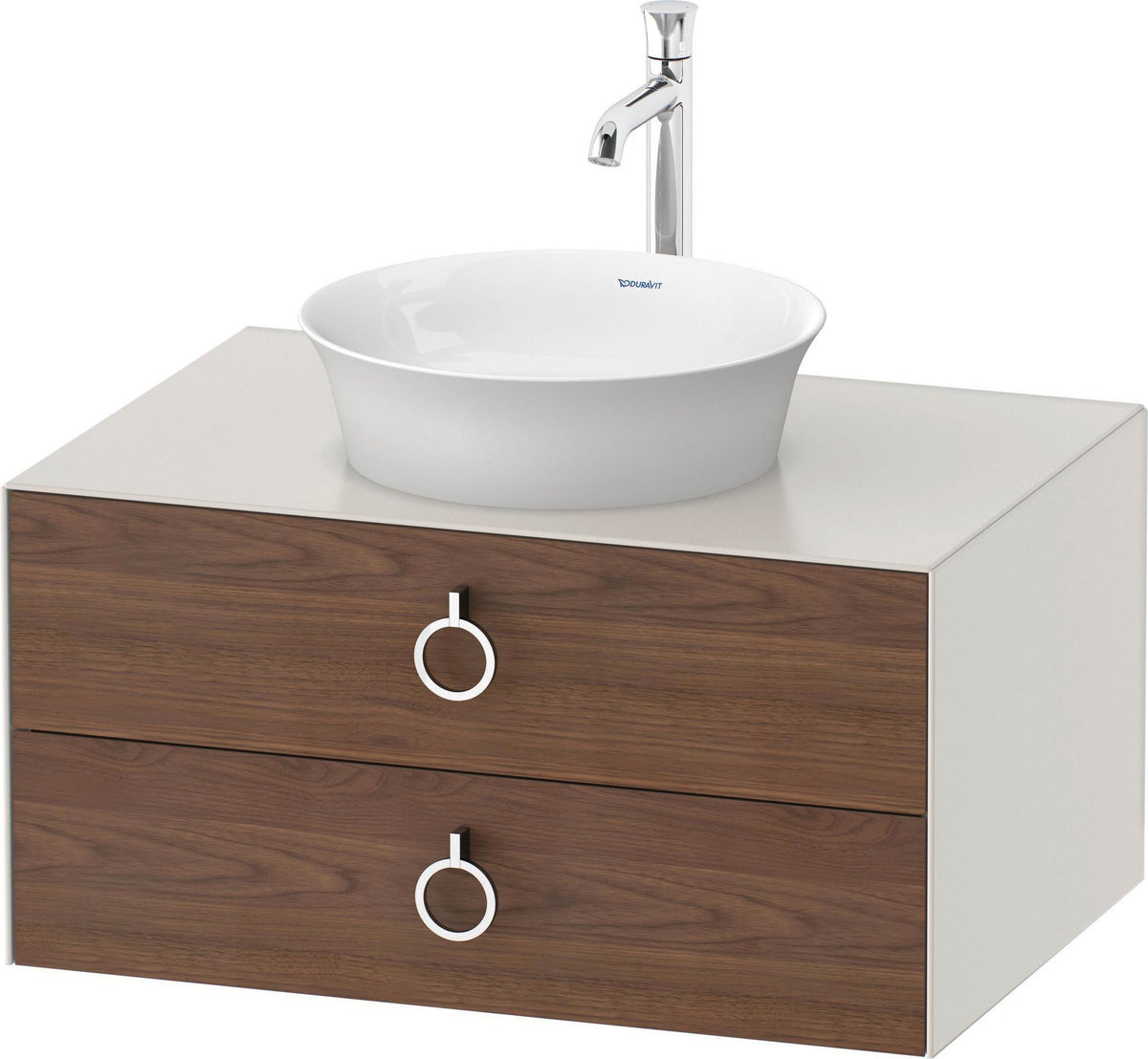 DURAVIT White Tulip Waschtischunterbau 800 mm, 2 Schubkästen, LED, Philippe Starck, weiß seidenmatt