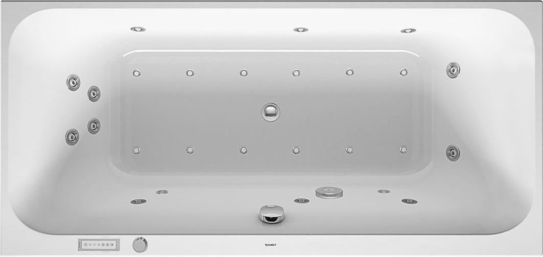DURAVIT Happy D.2 Whirlwanne 1900x900mm mit Air-System, 2 Rückenschrägen, Weiß