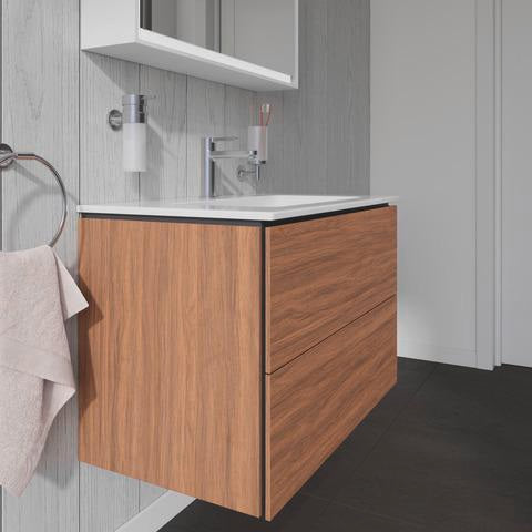 Duravit L-Cube Waschtischunterbau 820 mm taupe matt mit 2 Schubkästen und Tip-On-Technik