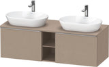 DURAVIT D-Neo Konsolenwaschtischunterbau 1400 mm betongrau matt mit 2 Auszügen und Bronze-Griffen