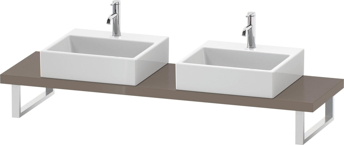 DURAVIT L-Cube Konsole Compact 2 Aussparungen, 480 mm tief, weiß matt – variable Breite