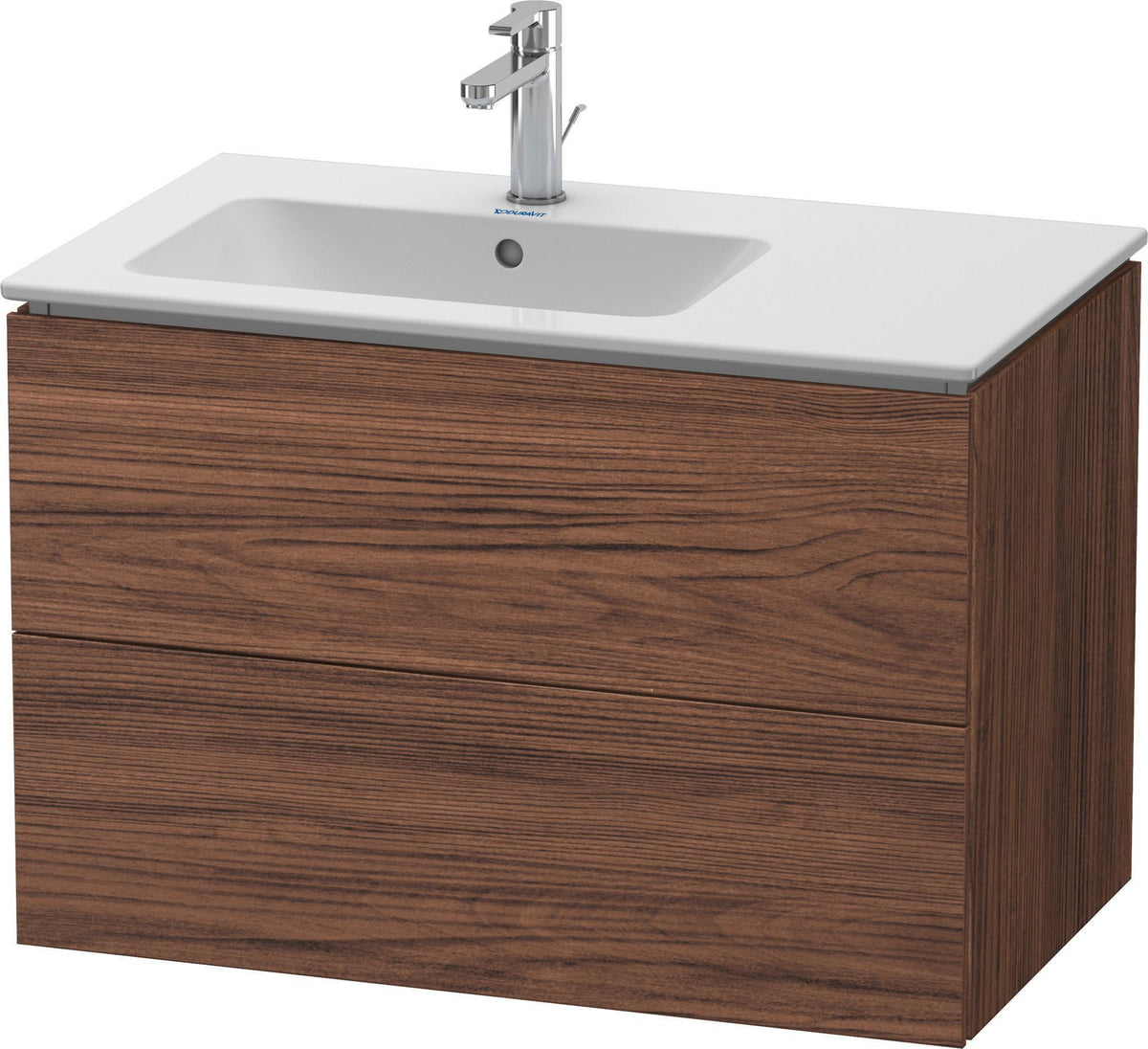 DURAVIT L-Cube Waschtischunterbau 820 mm betongrau matt – 2 Schubkästen, Becken links, wandhängend