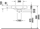DURAVIT Waschtisch Architec 575 mm weiß, wandhängend, 1 Hahnloch links, ohne Überlauf